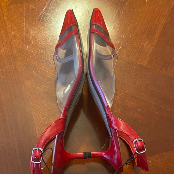 A New Day Women’s Eleanor Red and Cream Heart kitten Heels 2” - Picture 3 of 9